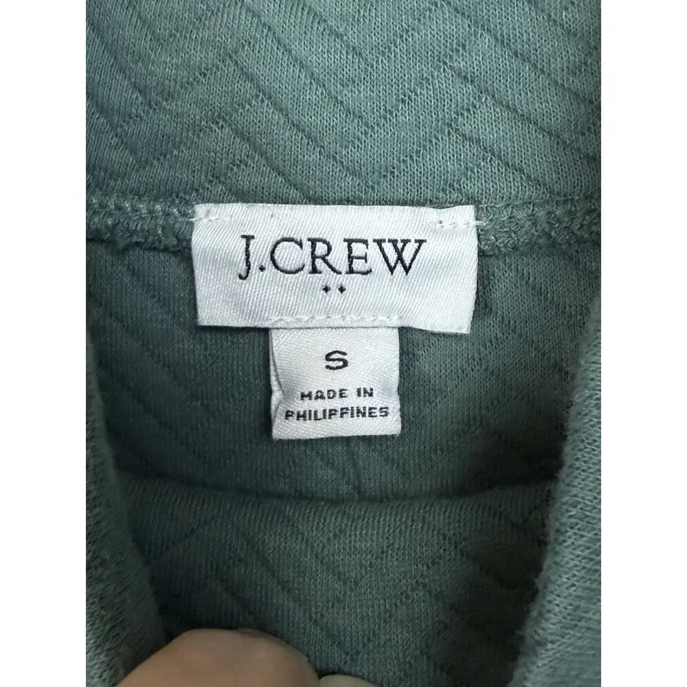 J.Crew Factory Sweatshirt Women's Sage Green S Herringbone Pullover Sweater NWT‎